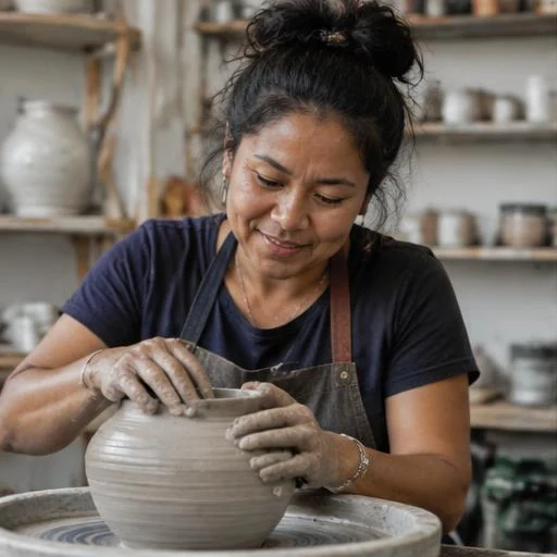 Ceramic artist at work